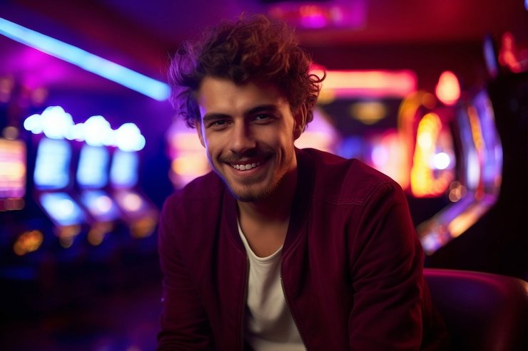 Antarmuka permainan Big Bass Bonanza dengan gulungan slot dan simbol-simbol ikan